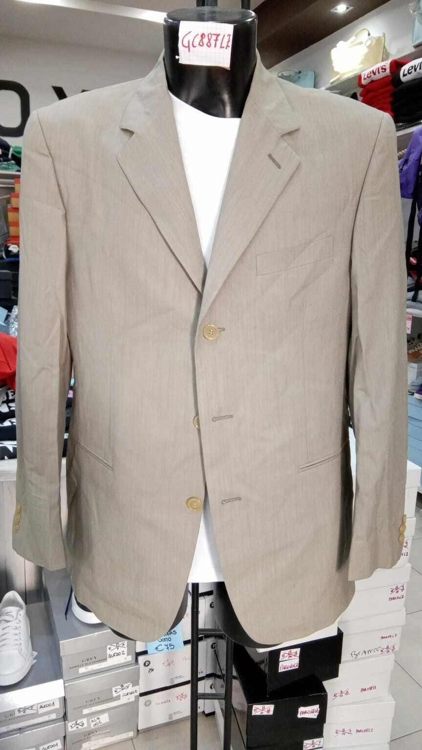 Men's Beige Wool Blend Jacket Size 40 GC887LZ New