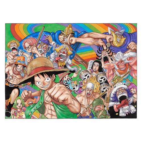 One Piece Green Signed on Paper Eiichiro Oda Shueisha Manga Print Limited - Picture 5 of 17