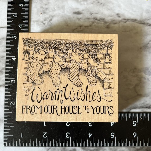 Inkadinkado Weihnachts-Gummistempel – „It's Christmas Time“, 6,4 X 6,9 Cm, Mit Holzblock