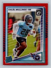 Kalel Mullings 2025 Donruss #378 Optic Rated Rookies Preview Red Wave Titans