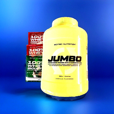 (13,78 /kg)Scitec Nutrition Jumbo 3,52kg Mass Gainer 3520g+Bonus 3 Proben