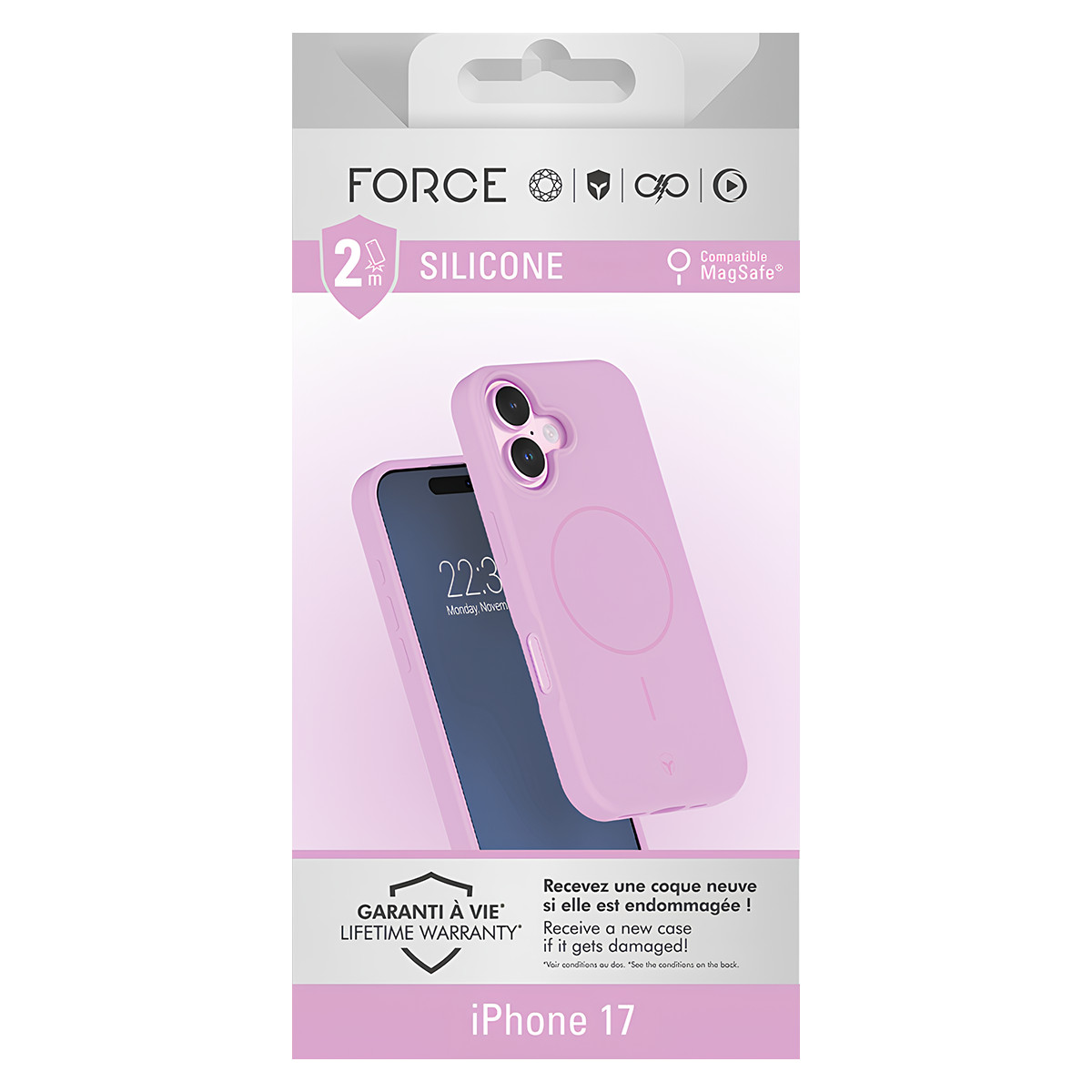 Coque silicone iPhone 17 Force Case robuste antichoc 2 mètres protection intégrale