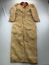 Vintage Carhartt Coveralls 42 S Insulated 70s Tan USA Workwear Brown