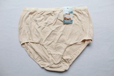 Bali Women's Full Coverage High Rise Cotton Brief MS7 Beige Size XL 8 NWT