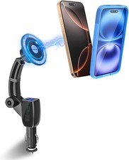 Magnetic Phone Holder for Car Cigarette Lighter Dual USB Fast Charging Ciga...