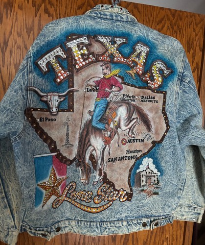TEXAS Tony Alamo Denim Jacket Vintage copyright 1987 Alamo Designs