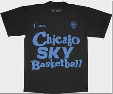 Unisex Playa Society Black Chicago Sky Wordmark T-Shirt Size XL