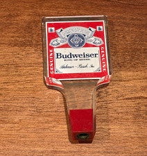 Budweiser Genuine Beer Tap Handle Knob Red White Blue Breweriana