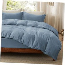 Bedsure Duvet Cover King (With Fitted Sheet) 05 - Mineral Blue (No Comforter)