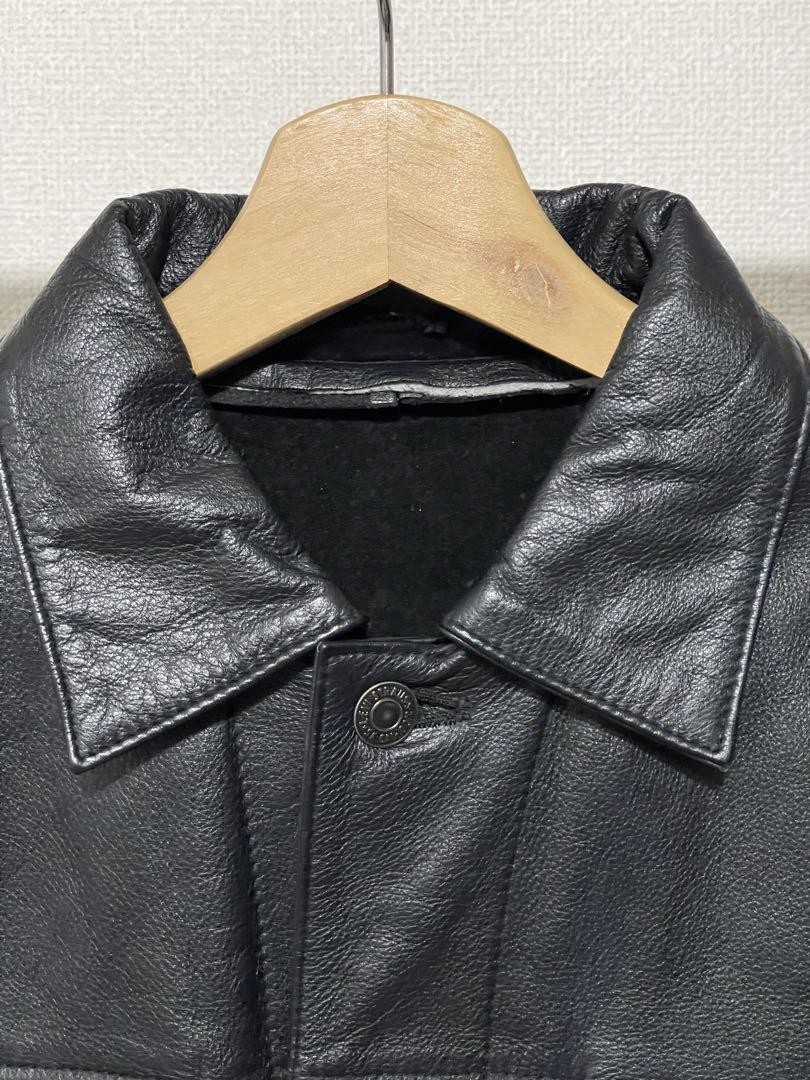 Authentic Levi's black leather jacket cowhide 3rd… - image 3