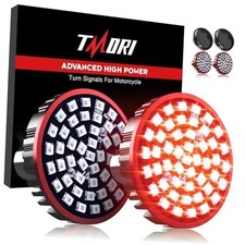 Upgraded 1157 Motorcycle Rear LED Turn Signals Super Bright Bulbs 1157 Rear Red