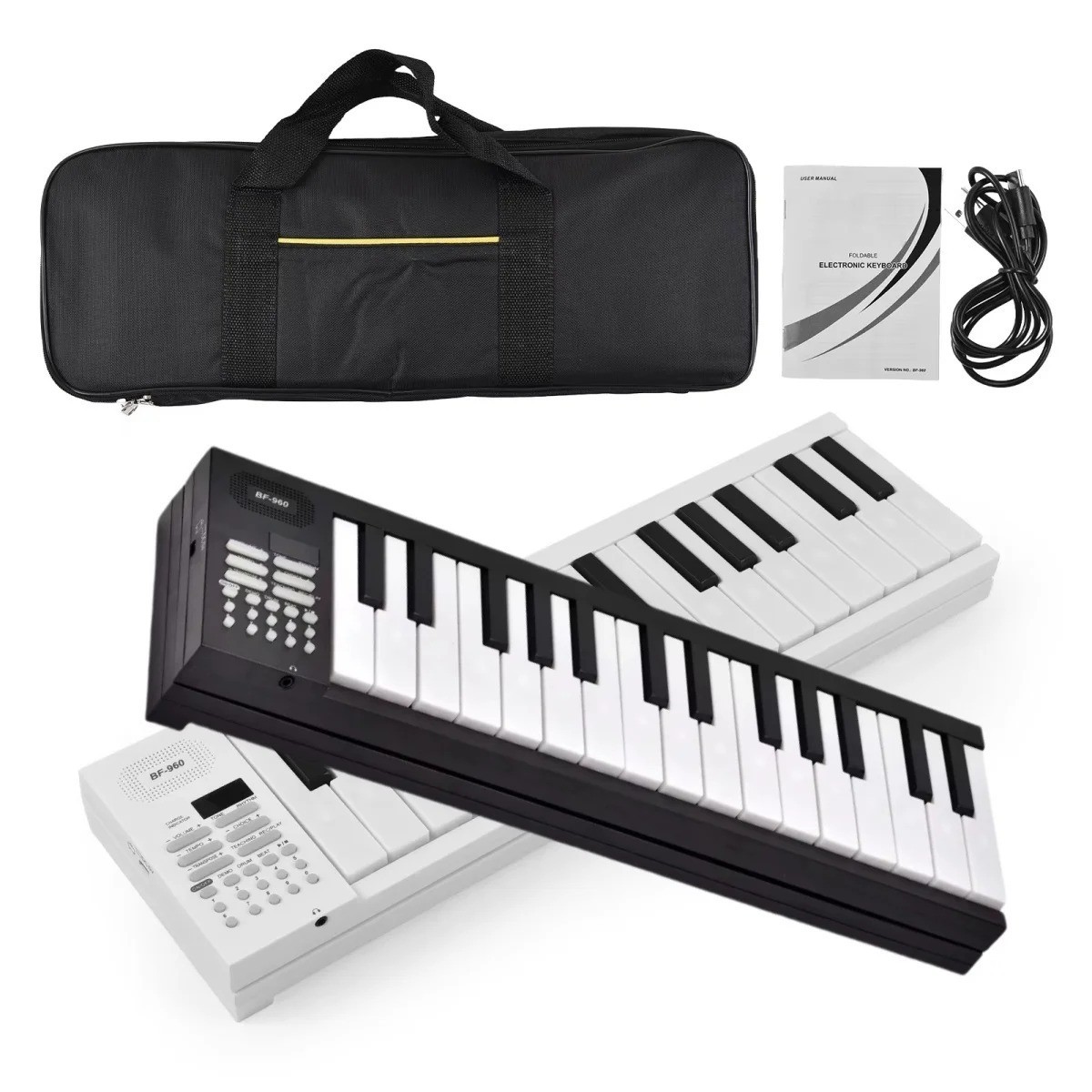 Miwayer Tastiera Pianoforte Elettronica Pieghevole 61 Tasti per Principianti, Recha Integrata