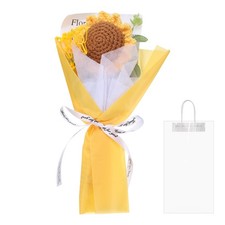 Crochet Flowers Bouquet Handmade Knitted Bouquet Sunflower Yellow