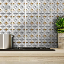 Stickers Tiles 10x10 Mosaic Kitchen Bathroom PVC Tile Cladding