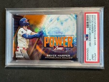 2020 STADIUM CLUB CHROME POWER ZONE ORANGE REFRACTOR BRYCE HARPER /25 PSA 9