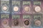 1947-55~8 Canadian 🪙 10¢, 25¢, (3) 50¢, (3) $1 all PCGS Grades w-Strap,No Strap