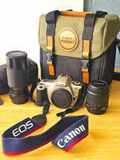Canon EOS Rebel 2000 35mm SLR Film Camera Kit 35-80mm Vivitar 80-200mm