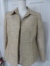 Kasper Womens Beige Multicolor Open Front Blazer Tank Top Lined Size 14P