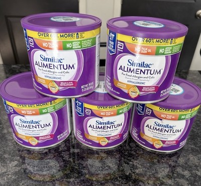 LOT OF 5 Cans Similac Alimentum Infant Powder 19.8 oz/each EXP: 11/2026+