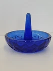 Vntg. Fenton Art Glass Ring Holder-Cobalt Blue/Jewelry/Trinket/GrannyCore/1980's