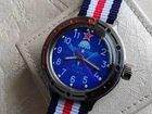 Vostok Komandirskie VDV paratroopers watch, cal. 2414 A, rare violet-blue dial