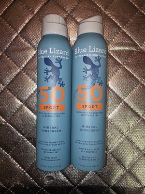 Blue Lizard Australian Mineral Sunscreen Sport, Spray SPF 50 5 Fl Oz Lot Of 2