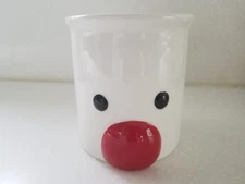 Mud Pie Ceramic Red Nose Reindeer Face Planter Candy Dish Bowl 5 1/2" x 5" Round