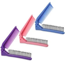 Folding Comb, 3 Pcs Portable Travel Comb Set Multicolor Foldable Hair 21.2cm 