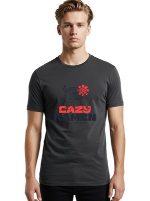 Cazy-Ramen Mens Graphic Tee,100% Cotton,Casual Summer Wear