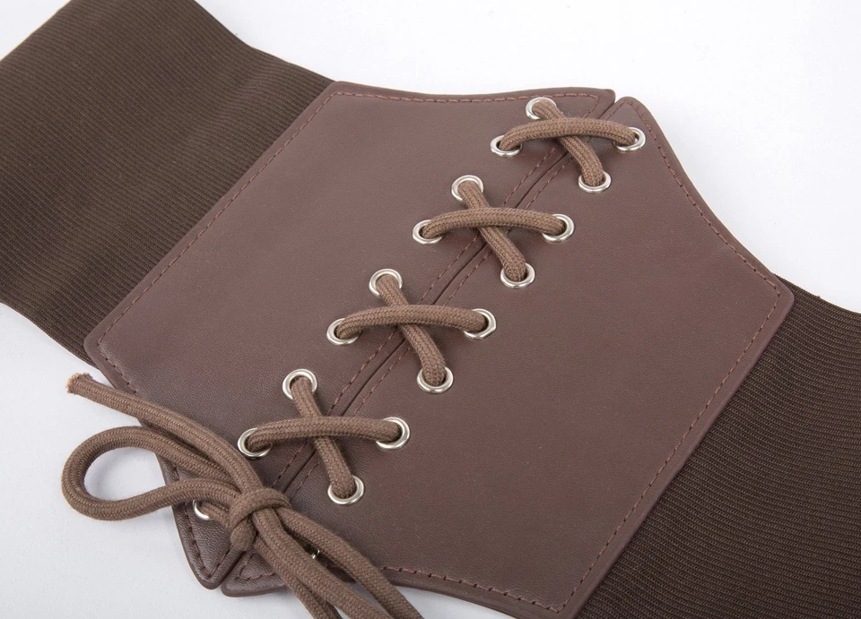 Mujeres Elástico Retro Cintura Ancha Cintura Cintura Corsé Cintura (S, Café) Foto 4 de 4