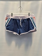 Pantalones cortos de tabla Rip Curl retro a rayas de 2 pulgadas azul medio para mujer talla mediana