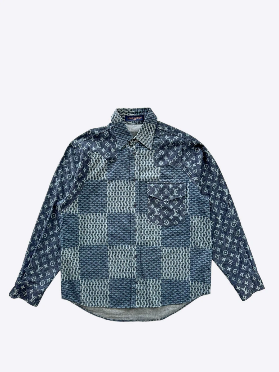louis vuitton ダミエ コットン オーバーシャツ 6L Louis Vuitton Cotton Button-Up Casual Button-Down Shirts for Men
