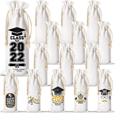 Sublimation Wine Bag Reusable Canvas Wine Bags with Drawstrings for DIY Wedding