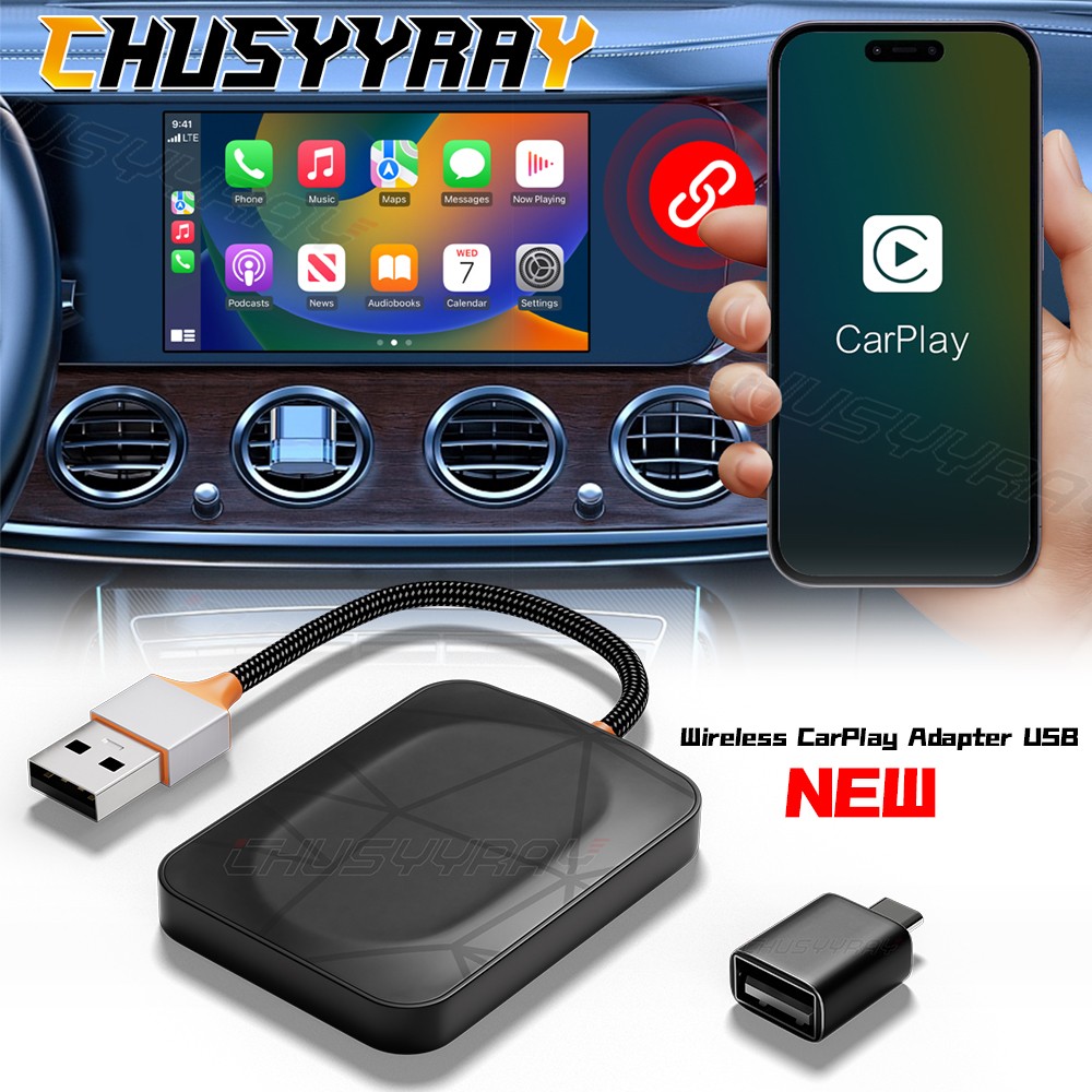 2025 USB Wireless CarPlay Adapter For iPhone Apple Wireless Dongle Plug ＆ Play