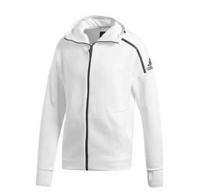 Adidas ZNE Hoodie Size XS 3.0 Retro White Full Zip Black Trim