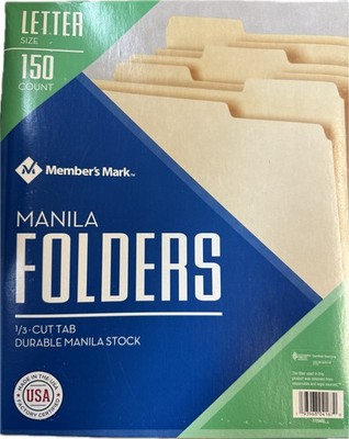 NEW SMEAD File Folder, 1/3-Cut Tab, LEGAL size, Manila ( 150 per Box ) Office