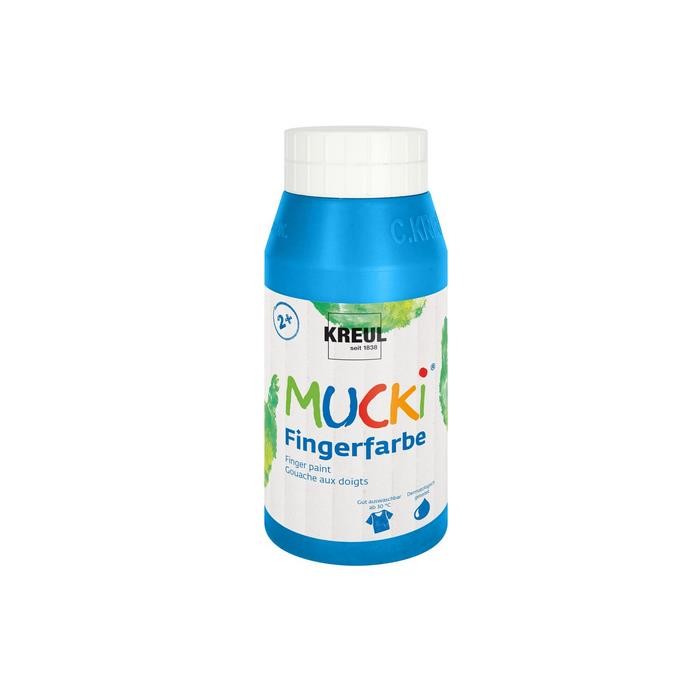 Gouache aux doigts bleu MUCKI 750 ml peinture pour activité mercredi