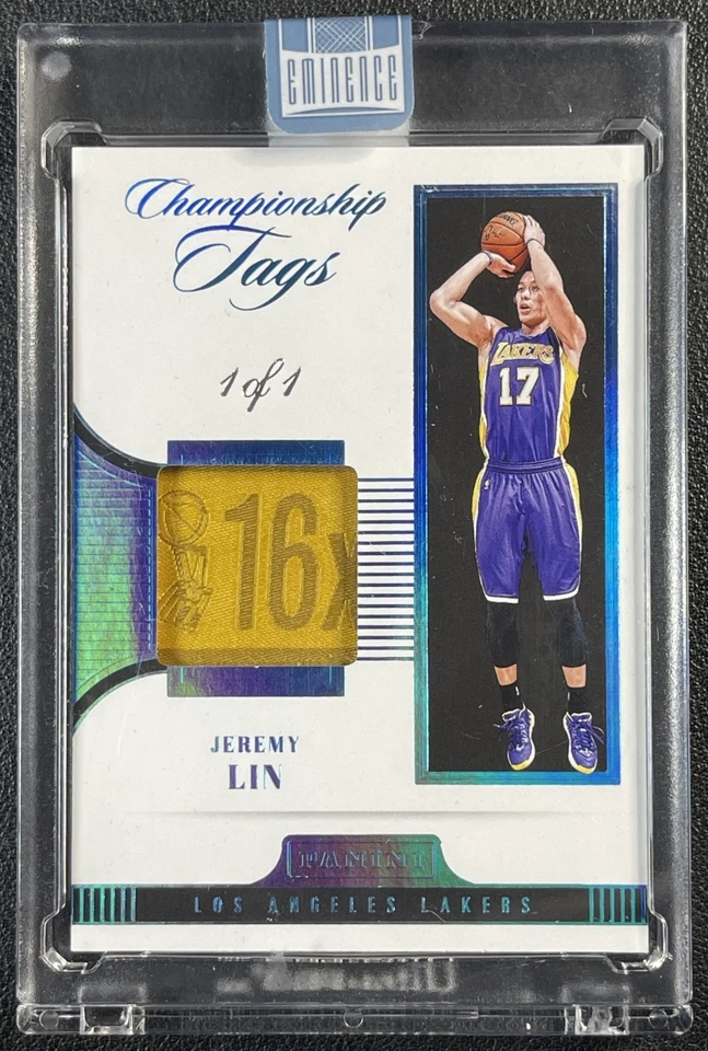 JEREMY LIN 2024-25 PANINI EMINENCE GAME-WORN CHAMPIONSHIP TAGS PATCH 1/1 LAKERS