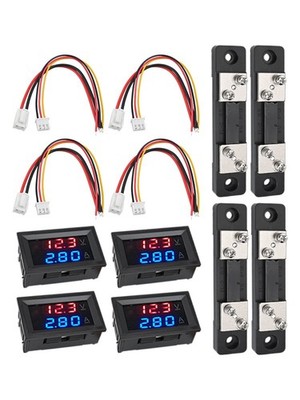 4er Pack Dual Display LED Voltmeter Amperemeter für Heim- und Industrieanwendun