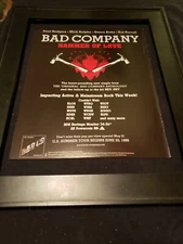 Bad Company Hammer Of Love Rare Original Radio Promo Poster Ad Framed!