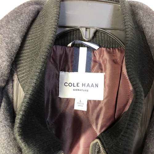 Cole Haan Signature Men’s Wool Blend Zip Up Button Up Gray Long Coat w/Pockets - Picture 7 of 13