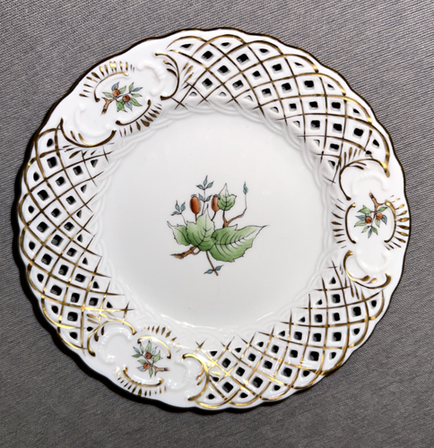Herend Hungary Reticulated Plate Free Ship