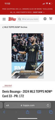 2024 Topps Now MLS DENIS BOUANGA LAFC vainqueur à El Trafico seulement 172 Made - Photo 3/3