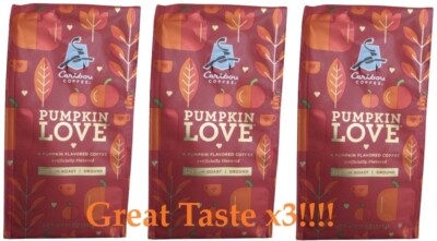 3 - Caribou Coffee Pumpkin Love Flavored Ground Medium Roast Coffee 11 oz (311g)