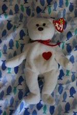 Ty Beanie Babies White Valentino Bear 1993 **NEW With All Tags***