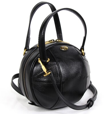 Gucci New 547855 Basketball Shaped Mini Shoulder Black Leather