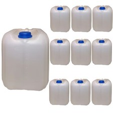 10 Contenitori 10 Litri HDPE Naturali Vuoti Con 10 Tappi A Vite DIN45