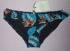 Fat Face Tropical Bikini Briefs navy orange palm ruffles Size 6 New Tags BNWT