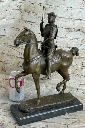 Amazing Roman Warrior on Rearing Horse Bronze Sculpture Statue Classic Artwork - Picture 2 of 7