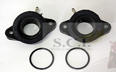 YAMAHA XV535 VIRAGO INTAKE CARBURETOR HOLDER MANIFOLD BOOTS 1987 - 2000 SET OF 2